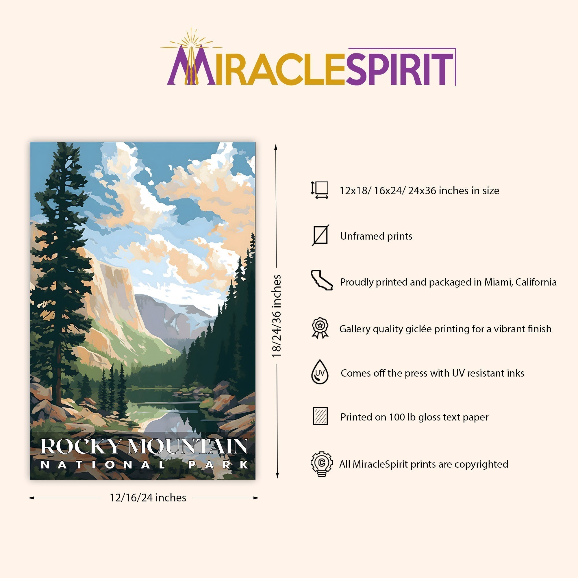 Rocky Mountain National Park, National Parks Wall Poster